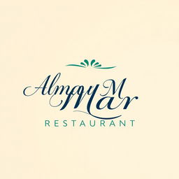 A logo design for an elegant restaurant named 'Alma y Mar'