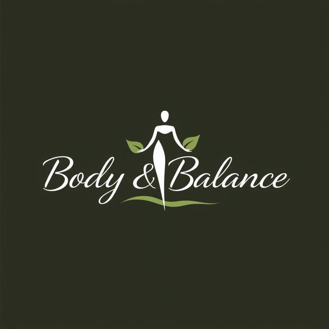 A modern and elegant logo design for a brand named 'Body & Balance'