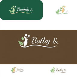 A modern and elegant logo design for a brand named 'Body & Balance'