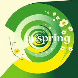 An avant-garde Russian poster for the film 'In Spring', featuring an intriguing spiral composition that draws the viewer's eye towards the center