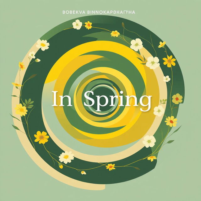 An avant-garde Russian poster for the film 'In Spring', featuring an intriguing spiral composition that draws the viewer's eye towards the center