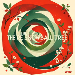 An avant-garde Russian poster for the film 'The Red Snowball Tree', featuring a captivating spiral composition that draws attention to the film's emotional depth and themes of nature