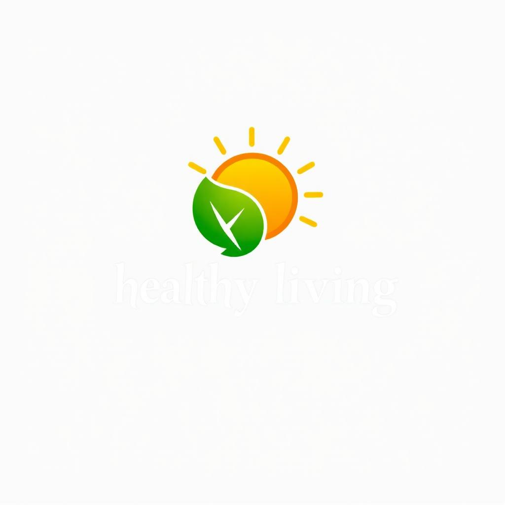 A modern and vibrant logo design for 'Healthy Living'