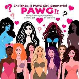 A playful and engaging visual representation of a personality quiz to find an ideal soulmate among famous PAWG (Phat Ass White Girl) figures