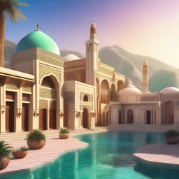 A high-quality digital art image depicting Oman in the year 2090