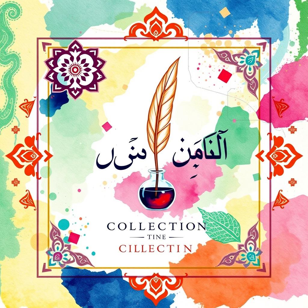 A visually stunning book cover for a contemporary Persian literature collection aimed at young adults