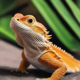 A high-quality, photo-realistic image of a bearded dragon