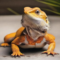 A high-quality, photo-realistic image of a bearded dragon