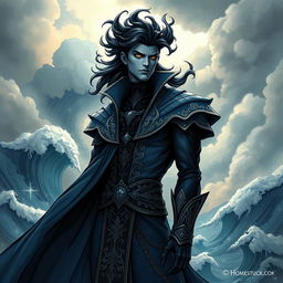 A striking and vivid portrait of Cronus Ampora, from the webcomic Homestuck