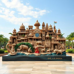 A beautifully crafted sculpture that embodies a historical timeline of India, illustrating 5,000 years of rich and diverse history