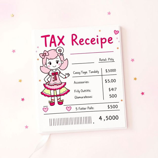 A whimsical and humorous design for a tax receipt themed as a 'Sissy Tax Receipt'