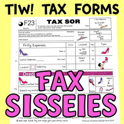 A whimsical, brightly colored parody of a tax form specifically designed for 'sissies,' featuring playful graphics and humorous language