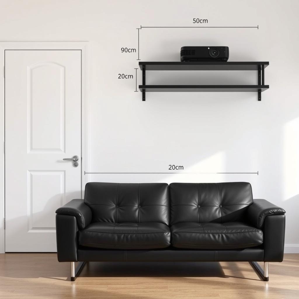 An interior room with a white wall, featuring a door on the left side