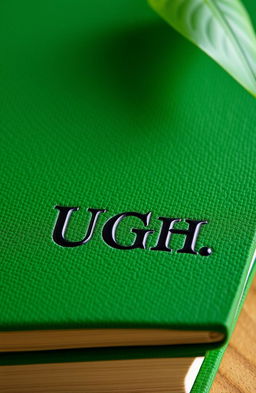 A beautifully designed textured green book with the title "UGH