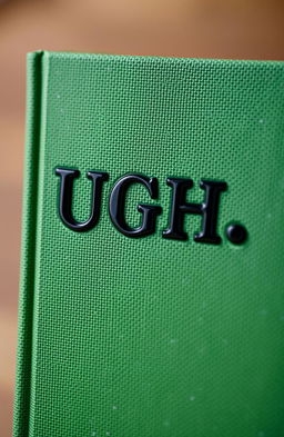 A beautifully designed textured green book with the title "UGH
