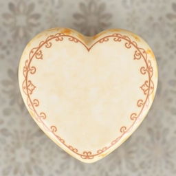 A heart-shaped stone with a simple and beautiful design, featuring a sepia or cream background