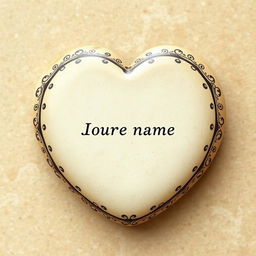 A heart-shaped stone with a simple and beautiful design, featuring a sepia or cream background