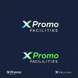 A professional and modern logo design for 'XPromo Facilities', featuring a sleek and contemporary font