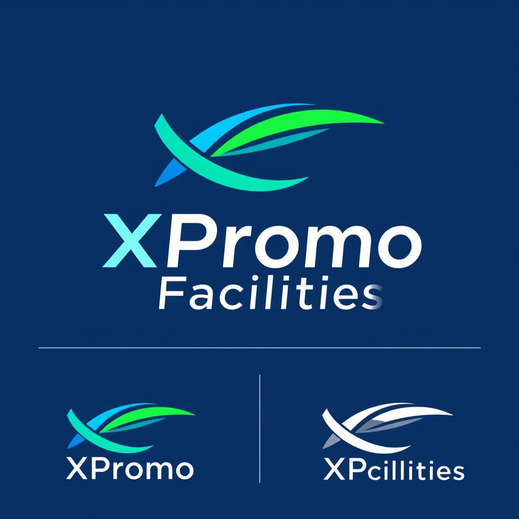 A professional and modern logo design for 'XPromo Facilities', featuring a sleek and contemporary font