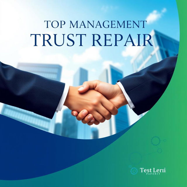 A professional and visually striking cover page for a report focused on top management trust repair