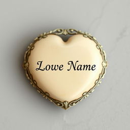A heart-shaped stone with a simple and beautiful design, featuring a sepia or cream background