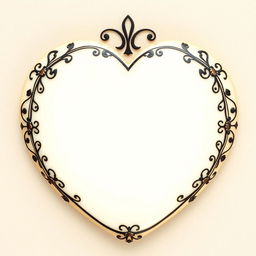 A heart-shaped stone with a simple and beautiful design, featuring a sepia or cream background