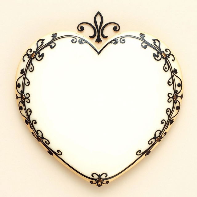 A heart-shaped stone with a simple and beautiful design, featuring a sepia or cream background