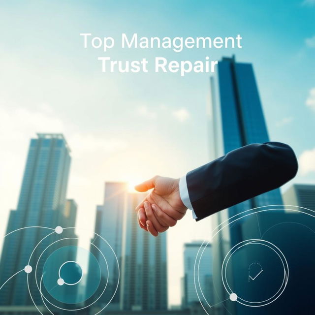 A professional and sophisticated cover page for a report on top management trust repair