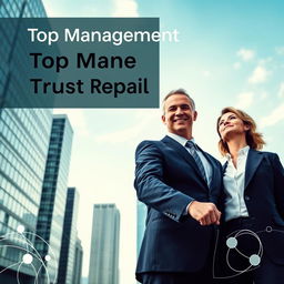 A professional and sophisticated cover page for a report on top management trust repair