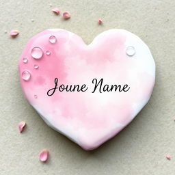 A heart-shaped stone showcasing a soft watercolor background with gentle blends of colors that create a serene and artistic appearance