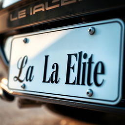 A realistic and detailed image of a license plate featuring the words "La Elite" prominently displayed