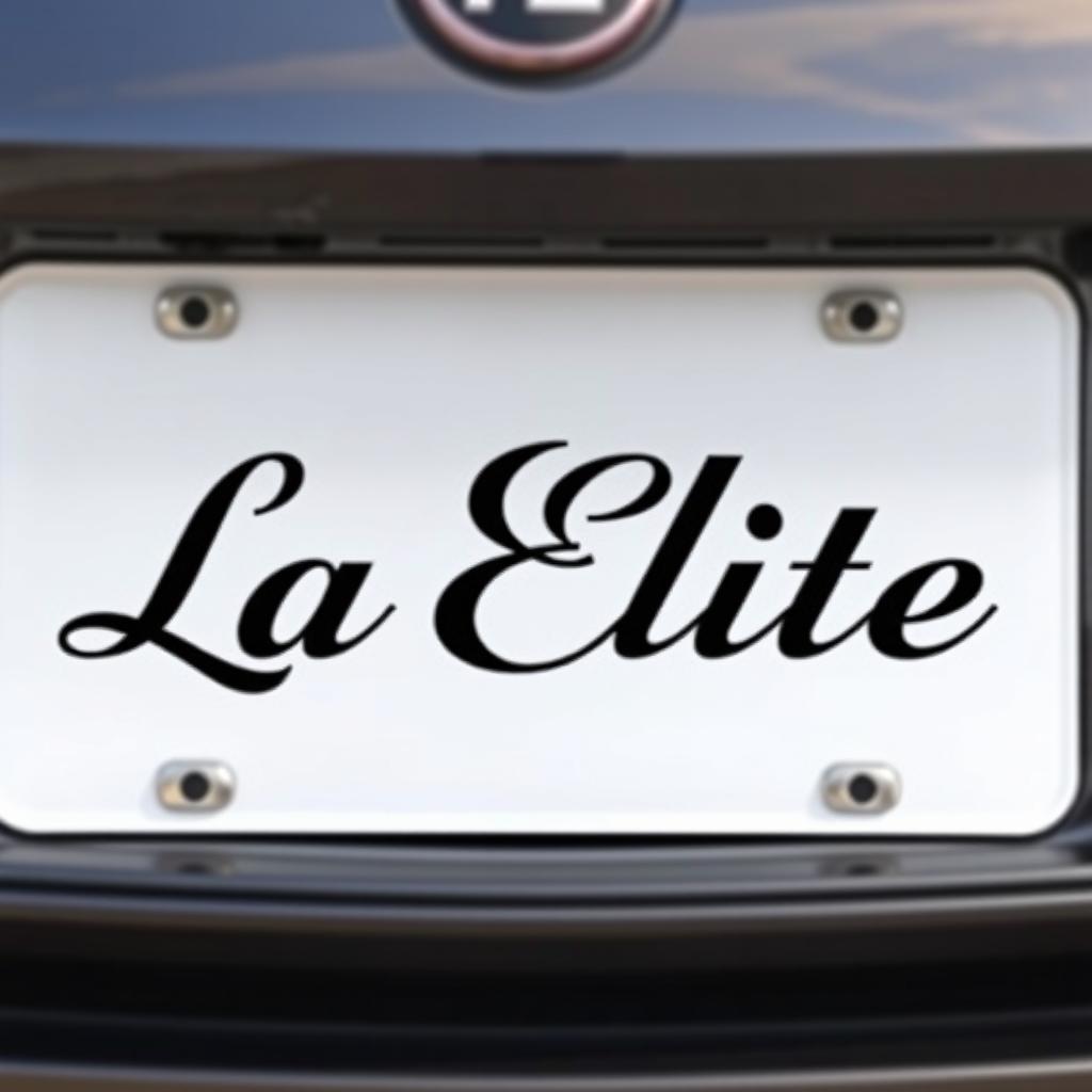 A realistic and detailed image of a license plate featuring the words "La Elite" prominently displayed