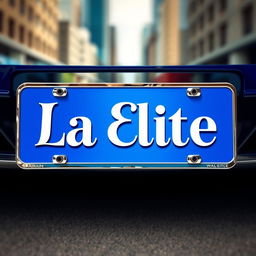 A vivid and detailed representation of a license plate that showcases the words "La Elite" in stylish, bold letters