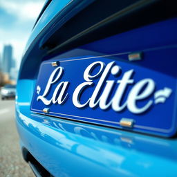 A vivid and detailed representation of a license plate that showcases the words "La Elite" in stylish, bold letters
