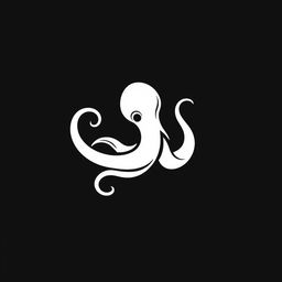A unique and minimalist vector logo featuring a single octopus tentacle inside a black square