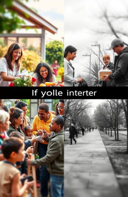 A split-image scene showcasing the contrast between the positive and negative effects of volunteering