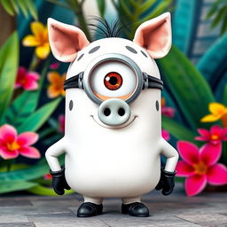 A Minion dressed as Pua, the adorable pig from Disney's Moana