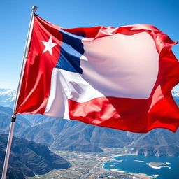A stunning image of the Chilean flag waving proudly in the wind