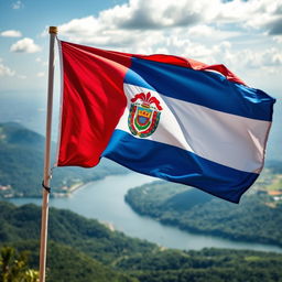 A captivating image of the Paraguayan flag fluttering in the breeze