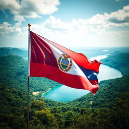 A captivating image of the Paraguayan flag fluttering in the breeze