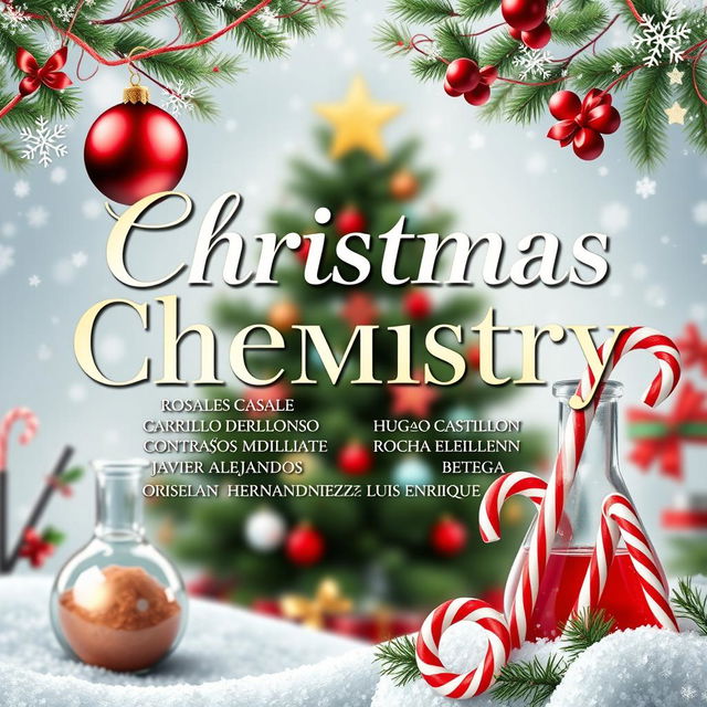 A festive front page for a Christmas chemistry project featuring elegant typography