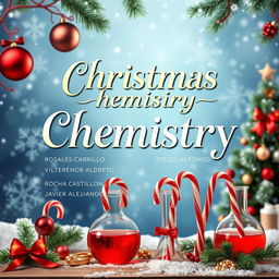 A festive front page for a Christmas chemistry project featuring elegant typography