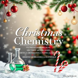 A festive front page for a Christmas chemistry project featuring elegant typography