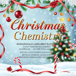 A festive front page for a Christmas chemistry project featuring elegant typography