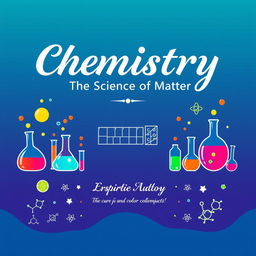 A vibrant and engaging front page for a chemistry project, featuring a modern design