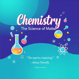 A vibrant and engaging front page for a chemistry project, featuring a modern design