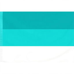 A simple and elegant color guard flag design featuring bold blocks of color in teal, turquoise, and white