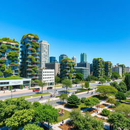 A beautiful and harmonious image of an ecologically balanced city