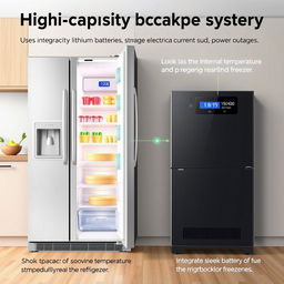 A high-capacity backup battery system that uses long-lasting lithium batteries charged by electrical current during supply periods and activated during power outages