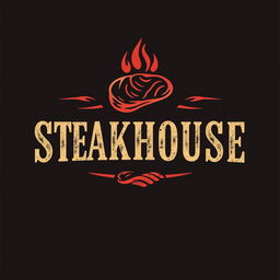 A sophisticated and modern logo design for a restaurant named 'Steakhouse'
